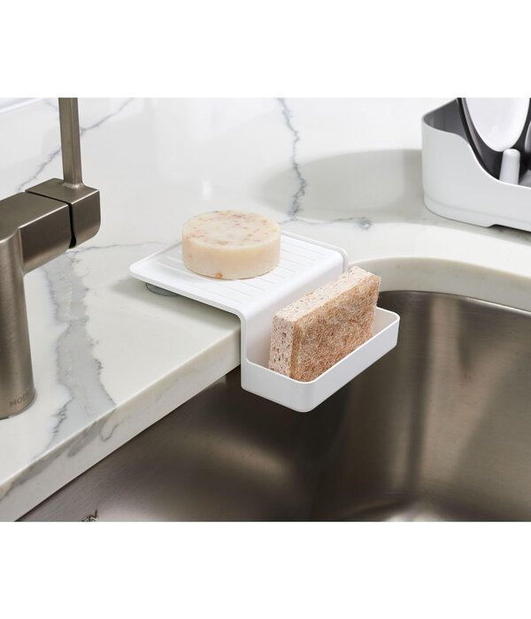 Interdesign iDesign Plastic Double Suction Sink Caddy, White