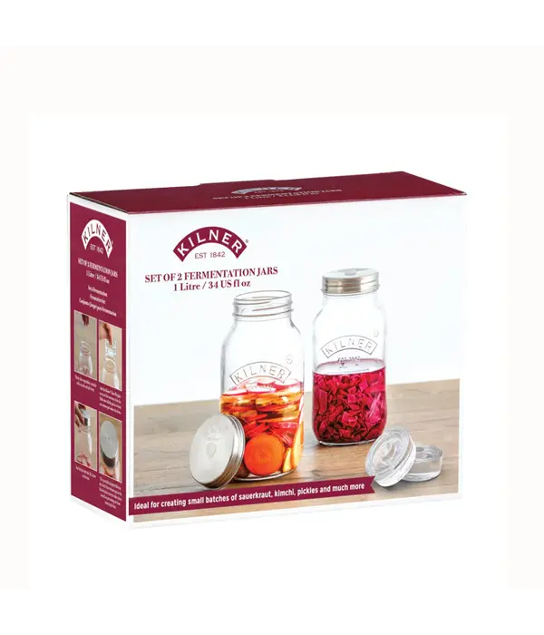 Kilner Set of 2 Fermentation Jars, 1L