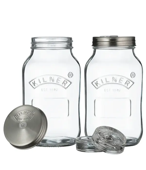 Kilner Set of 2 Fermentation Jars, 1L