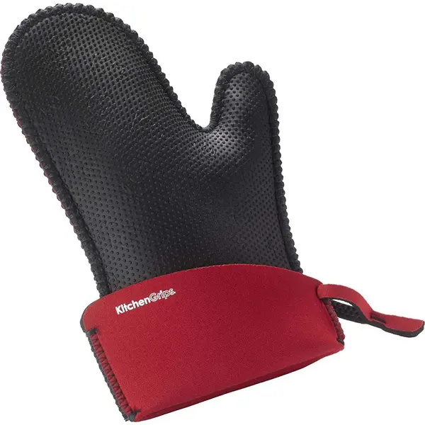 Kitchen Grips Oven Mitt Black/Cherry, Large