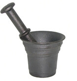Le Cuistot Mortar and Pestle in Black Cast Iron