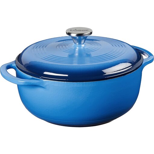 Lodge Cocotte en fonte émaillée 4 pintes, bleu Caraïbes de Lodge