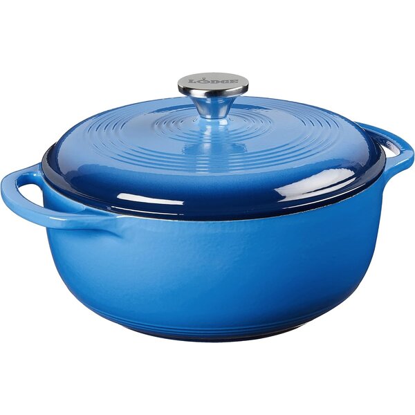 Cocotte en fonte émaillée 4 pintes, bleu Caraïbes de Lodge