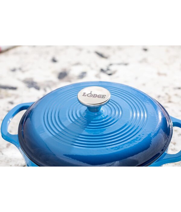 Lodge Lodge Enamel 3-Quart Dutch Oven, Caribbean Blue