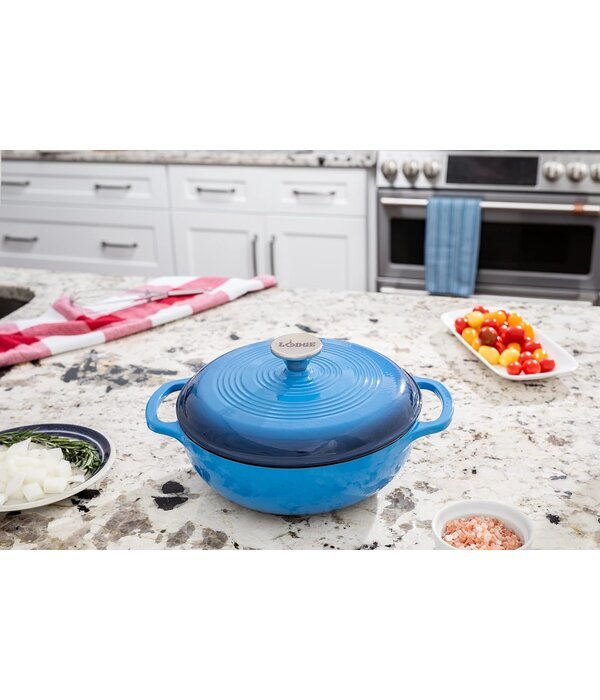 Lodge Lodge Enamel 3-Quart Dutch Oven, Caribbean Blue