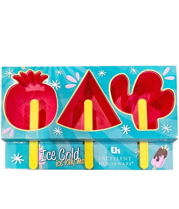 Luciano Silicone Popsicle Mold, Pineapple, Watermelon, & Cactus