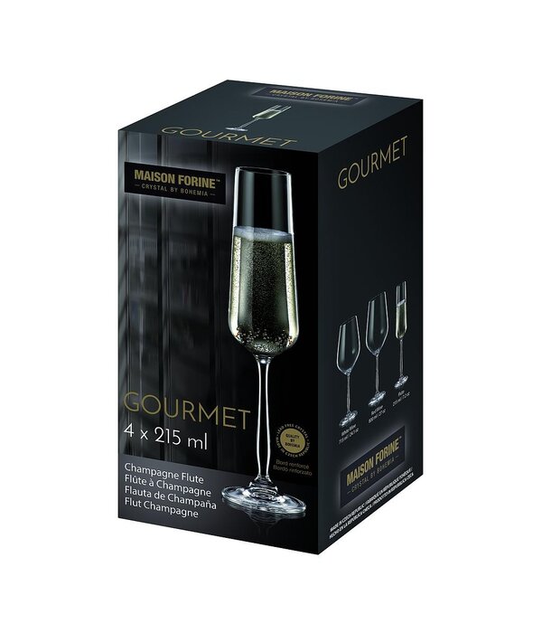 Flûtes à champagne "Gourmet" 215ml, ens/4 de Maison Forine