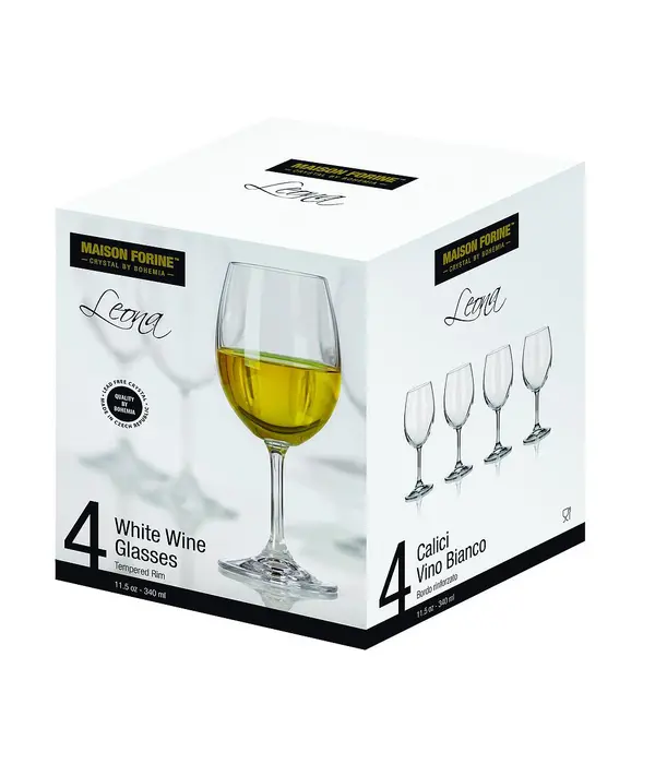 Maison Forine "Leona" White Wine Glasses 340ml, Set of 4