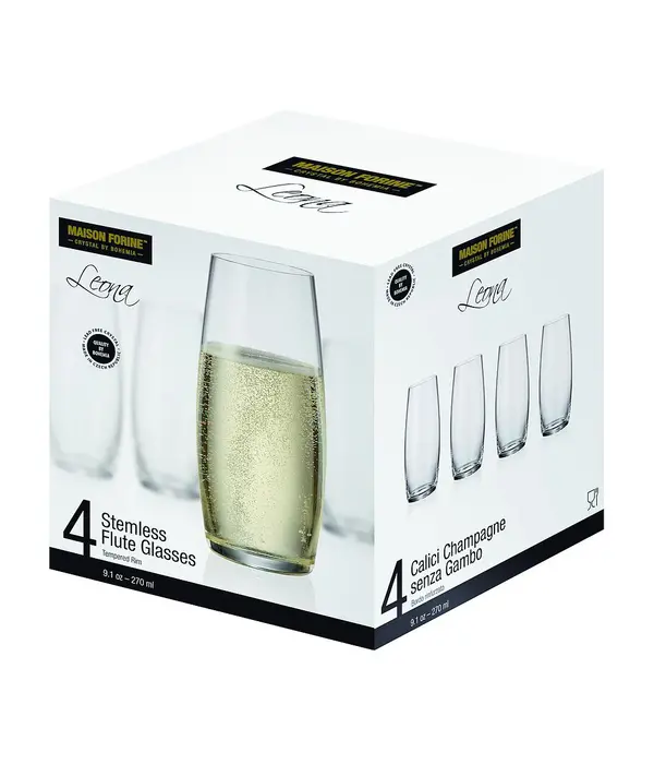 Verres à champagne sans Pied 270 ml, ens/4 de Maison Forine