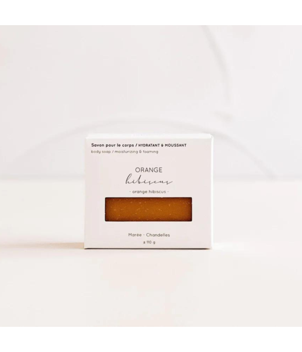 Maree Chandelles Barre de savon pour le corps Orange hibiscus 112g de Marée Chandelles