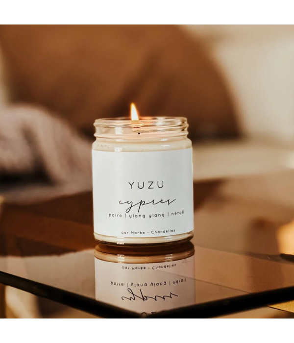 Maree Chandelles Chandelle de soja Yuzu Cyprès, 270ml de Marée Chandelles