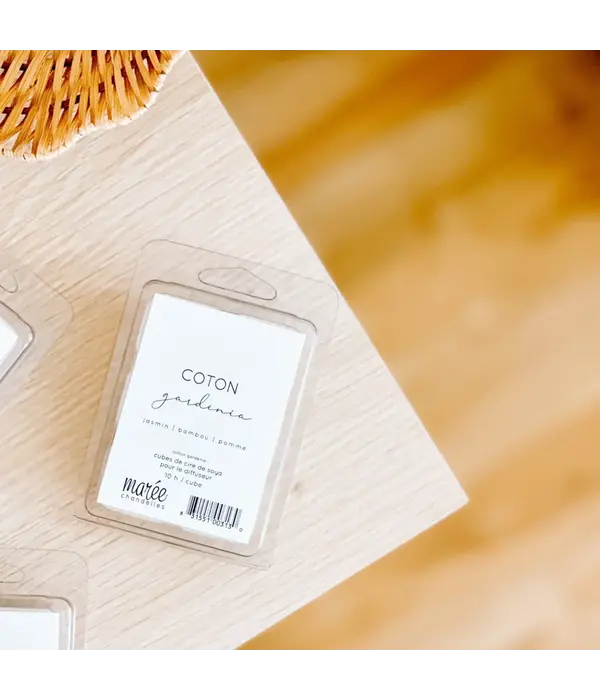 Maree Chandelles Pastilles de cire de soya Coton Gardénia de Marée Chandelles