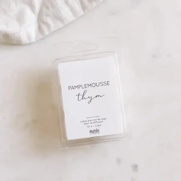Pastilles de cire de soya Pamplemousse Thym de Marée Chandelles