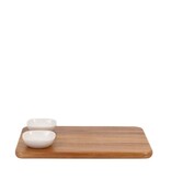 Planche de Service en Acacia avec 2 Bols Blancs