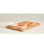 Planche de Service en Acacia avec 2 Bols Blancs