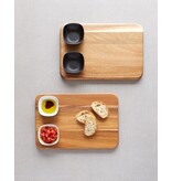 Acacia Serving Board with 2 White Bowls