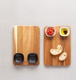 Planche de Service en Acacia avec 2 Bols Noirs
