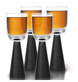 Brilliant Brilliant Pyramid Black Shot Glass 40ml, Set of 4