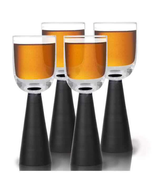 Brilliant Brilliant Pyramid Black Shot Glass 40ml, Set of 4
