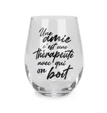 Verre à vin sans pied "Une amie, c'est une thérapeute..."