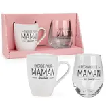 Ensemble de tasse et verre à vin pour maman