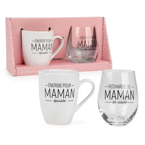 Mug and Wine Glass Set for Mom