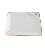 14" x 10" White Terra Rectangular Plate