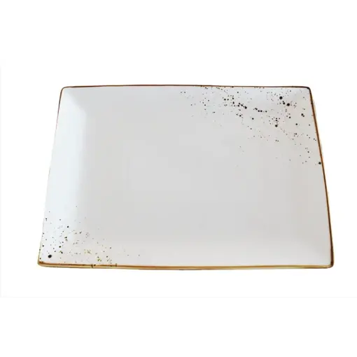 14" x 10" White Terra Rectangular Plate