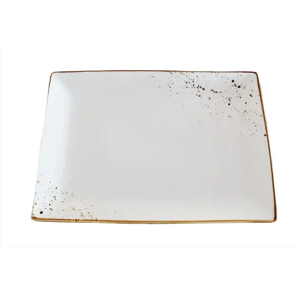14" x 10" White Terra Rectangular Plate