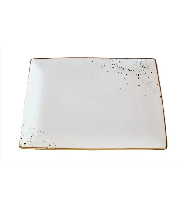 14" x 10" White Terra Rectangular Plate