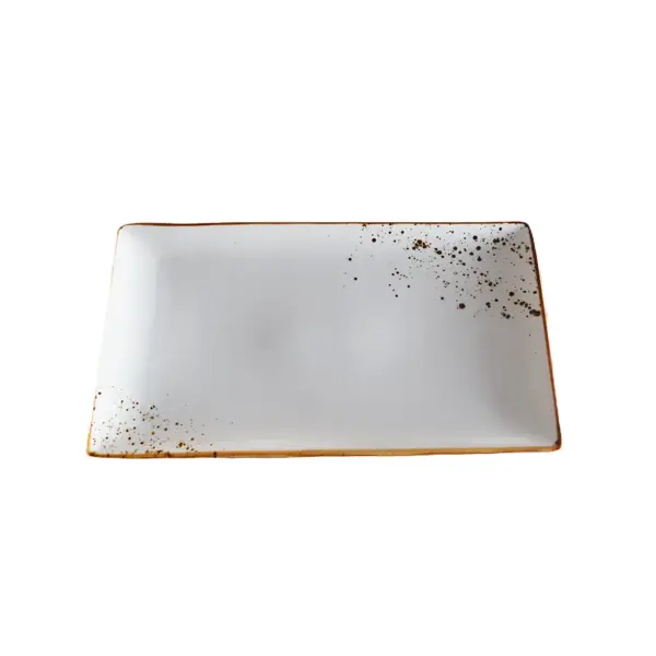 Assiette rectangulaire Terra blanc 13.5" x 7.5"