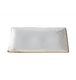Assiette rectangulaire Terra blanc 15" x 7"