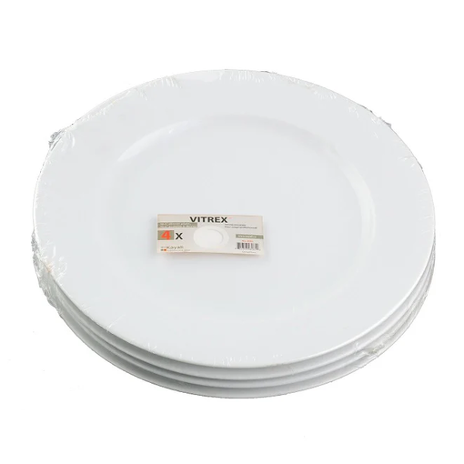 Assiettes Blanches 10.5", ens/4 de Vitrex