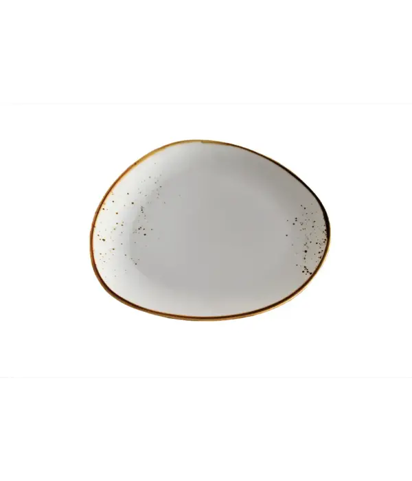 Assiette triangulaire Terra blanc 10.25"
