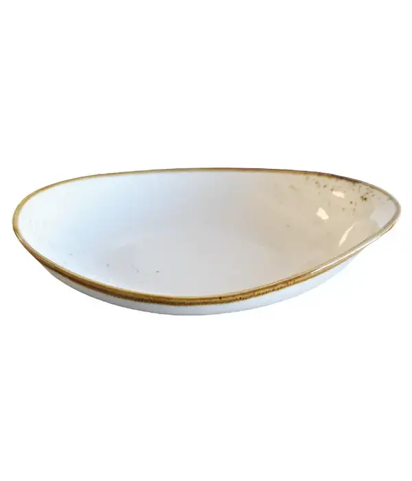 Assiette ovale blanche "Terra" 11"