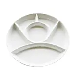 Assiette à fondue 6 divisions 9.25", Blanche