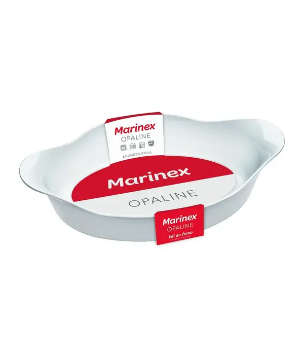 Plat de cuisson oval 1.4L blanc de Marinex