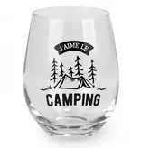 Stemless Wine Glass "J'aime le camping"