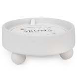 Chandelle sur pied en céramique crème