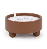 Chandelle sur pied en céramique marron rouille