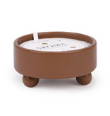Chandelle sur pied en céramique marron rouille