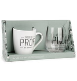 Ensemble de verre à vin et tasse pour professeur