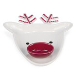 Reindeer Plate With Small Red Bowl