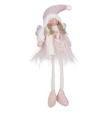 Pink and White Seating Fairy Figurine