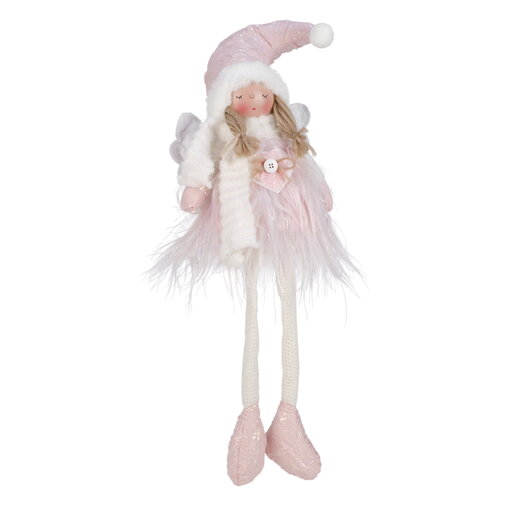 Figurine Fée Assise Rose et Blanche