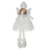 Figurine d'ange assise illuminée blanche