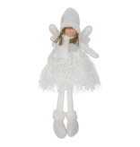 Figurine d'ange assise illuminée blanche