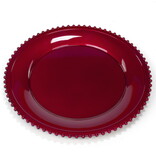 Assiette rouge avec motif billes