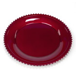 Assiette rouge avec motif billes