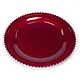Assiette rouge avec motif billes